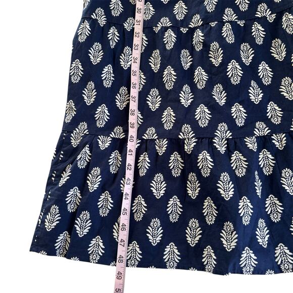 J.Crew Factory Women’s Navy Leaf Printed V-neck Puff-Sleeve Maxi Dress Size 6 - Picture 7 of 8